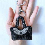 Cross-border new arrival hot diamond bag keychain car key chain backpack pendant korean velvet hot diamond luggage accessories