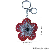 5-petal flower hot diamond keychain korean velvet classy bag pendant ultra-light leather luggage accessories