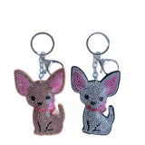 Korean velvet chihuahua bag charm - pet dog owner merchandise - dog lover keychain pendant