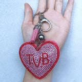 Thank you mom gift: korean velvet mum letter heart keychain - mother's day birthday gift, car accessory