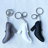 Fashionable rhinestone-embellished high heel charm keychain - korean velvet hotfix jewelry, women's bag accessory gift, cross-border e-commerce
