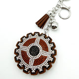 Diamond-studded gear keychain - european & american style tassel metal charm - bag accessory - cross-border hot seller