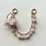 Cross-border hot-selling luxury heavy metal diamond-encrusted crystal double-layer mobile phone chain anti-lost mobile phone boutique bag hanging chain