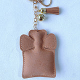 Cross-border perfume bottle keychain - korean velvet rhinestone, ultra sparkly, luxury fashion leather bag & luggage decoration