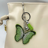 New arrival diamond-encrusted butterfly keychain fashion tassel bag pendant cross-border hot-selling creative accessories