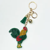 New arrival diamond-encrusted big cock keychain creative bag pendant tassel metal fashion accessories cross-border hot sale