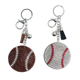 New arrival hot diamond baseball keychain diamond-encrusted tassel pendant fashion sports style bag accessories