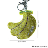 Banana keychain pendant - cute cartoon banana bag charm - korean velvet rhinestone car key accessory