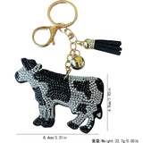 European and american cross-border cartoon pendant korean velvet hot diamond milk keychain twelve zodiac horse bag accessories wholesale