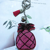 New rhinestone pineapple keychain, korean velvet bag charm, luggage & car accessories - wholesale direct from manufacturer