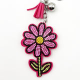 New arrival diamond-encrusted daisy keychain fashion tassel bag pendant cross-border hot-selling creative accessories