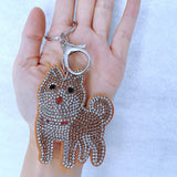 Animal series keychains: korean velvet hotfix rhinestone cat, dog, leopard, snake, lizard - multiple styles for bag accessories