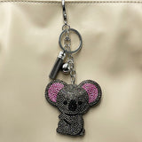 Diamond-studded koala keychain - european & american style tassel metal charm - bag accessory - cross-border hot seller