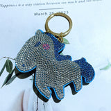 Unicorn keychain - korean velvet diamond-studded soft bag charm - cross-border hot seller - cartoon animal luggage charm wholesale