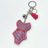Cross-border diamond-encrusted bikini keychain for women fashion tassel bag pendant creative jewelry pendant