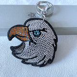 Korean velvet hot diamond eagle keychain korean leather diamond-encrusted cat, dog, water leopard, snake and lizard multi-style luggage accessories