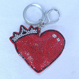 Bestselling crown heart keychain - korean velvet double element diamond-studded sweet & cool style boxed gift