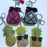 New rhinestone pineapple keychain, korean velvet bag charm, luggage & car accessories - wholesale direct from manufacturer