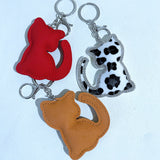Spotted cat keychain korean velvet hot diamond cute animal key chain creative cartoon childlike fun luggage pendant wholesale
