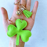 Cross-border hot-selling clover lucky flower women's bag pendant fashion korean velvet hot diamond two-color diamond keychain