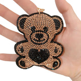 Bag charm women's korean velvet bear heart keychain cute animal pendant schoolbag accessory backpack ornament