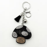 Diamond-studded mushroom keychain - european & american style tassel metal charm - bag accessory - cross-border hot seller