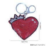 Cross-border hot style cut out heart keychain korean velvet hot diamond bag decoration simple trendy style key chain