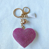 Xiaoxiangfeng heart hot diamond leather keychain fashion keychain pendant velvet diamond bag pendant wholesale