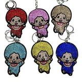 Japanese bestselling cartoon monchhichi rhinestone velvet keychain backpack charm doll gift wholesale merchandise
