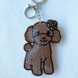Hot-selling, classic rhinestone-studded cartoon dog keychain – a trendy accessory for your bag or keys!