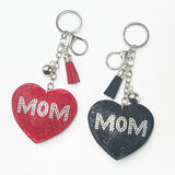 Diamond-studded heart keychain - mother's day gift with tassel, metal charm, fashion bag accessory - cross-border hot seller