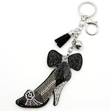 Diamond-studded high heel keychain - european & american style tassel metal charm - bag accessory - cross-border hot seller