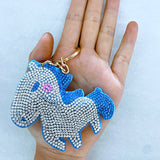 Unicorn keychain - korean velvet diamond-studded soft bag charm - cross-border hot seller - cartoon animal luggage charm wholesale