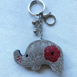 Cross-border hot-selling elephant keychain korean velvet diamond-encrusted animal bag hanging key chain commemorative small gift