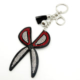 Diamond-studded scissor keychain - european & american style tassel metal charm - bag accessory - cross-border hot seller