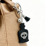 New skull keychain with rhinestone embellishments - trendy bag charm, cross-border hot seller, tassel metal keychain