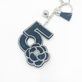 New arrival creative hot diamond small fragrant keychain hot pendant picture inlaid diamond camellia bag hanging ornament