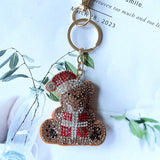 Korean velvet diamond-encrusted santa claus bag accessories hot diamond lift-up key chain women's bag hanging holiday gifts wholesale