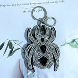 Halloween dark style spider keychain korean velvet hot diamond luggage accessories bag accessories wholesale