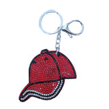 Korean velvet hot diamond baseball cap fashionstylish bag accessories fashion flat brim hat bright diamond decoration keychain