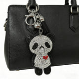 Korean velvet rhinestone bear keychain - cute hotfix keyring for bags, backpacks, and car keys