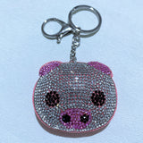 Korean velvet piggy hot diamond keychain, cute pet zodiac shape, healing luggage pendant, cross-border hot sale