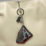New diamond-studded tent keychain - european & american style tassel metal charm - bag decoration - cross-border hot seller