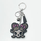 Diamond skull girl keychain cartoon tassel pendant cute bag car accessories new arrival hot diamond pendant