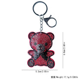 Cross-border bear hot diamond keychain korean velvet diamond cartoon pendant cute cute bag accessories