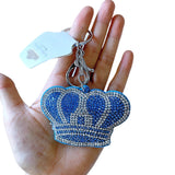 Cross-border hot-selling crown korean velvet diamond-encrusted shiny fashion bag pendant two-color diamond keychain wholesale