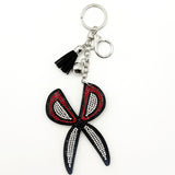 Diamond-studded scissor keychain - european & american style tassel metal charm - bag accessory - cross-border hot seller