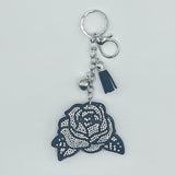 New diamond-studded rose keychain fashion bag charm tassel metal creative accessory - hot seller for cross-border e-commerce