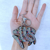 Gilt fish keychain korean velvet hot diamond bag hanging colorful scale fish mobile phone backpack satchel bag pendant