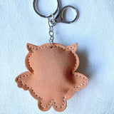 Cute owl korean velvet keychain - playful animal felt hotfix rhinestone bag accessory - car decoration gift